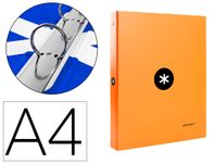 Antartik - Classeur à anneaux - Dos 25 mm - A4 - orange fluorescent