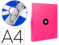 Antartik - Classeur à anneaux - Dos 25 mm - A4 - rose fluorescent