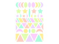 Maildor - 6 feuilles gommettes géométriques - pastel