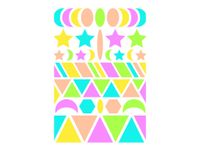 Maildor - 6 feuilles gommettes géométriques - fluo