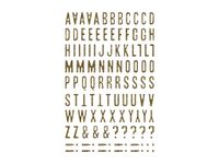 Maildor - 2 feuilles gommettes alphanumériques - or