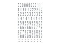 Maildor - 2 feuilles gommettes alphanumériques - argent