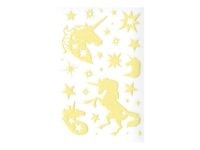 Maildor - 2 feuilles gommettes phosphorescentes licorne