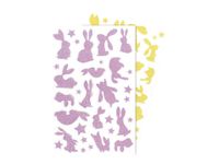 Maildor - 2 feuilles gommettes lapins - jaune et rose