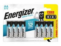 ENERGIZER Max Plus - 6+2 piles alcalines - AA LR06