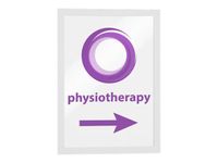 DURABLE DURAFRAME - Soporte de documentos - montaje en pared, montaje en puerta - para A4 - doble cara - blanco (paquete de 2)