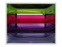 Exacompta Classic ECOBOX - Armario de cajones - 4 cajones - gris, transparent harlequin