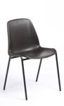Chaise CHARLOTTE - pieds noirs sans accroche - marron