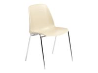 Chaise CHARLOTTE - pieds chromés sans accroche - beige