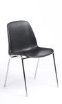 Chaise CHARLOTTE - pieds chromés sans accroche - coque M1 (non feu) - noir