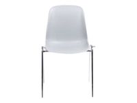 Chaise CHARLOTTE - pieds chromés avec accroches - coque M1 (non feu) - gris clair