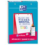Oxford - Pack de 30 Fiches Bristol Scribzee - A5 - petits carreaux - perforées - rouge
