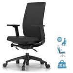 Fauteuil de bureau LEWIS - accoudoirs réglables - appui-tête en option - noir