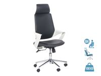 Fauteuil de bureau YORK - accoudoirs fixes - appui-tête fixe - noir - synchrone (3 positions)