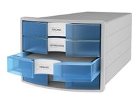 HAN Impuls - Module de classement 4 tiroirs - gris/bleu translucide