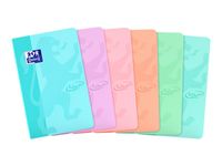 Oxford Touch - Carnet 9 x 14 cm - 96 pages - petits carreaux - disponible dans différentes couleurs pastels