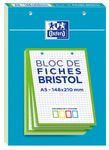 Oxford - Pack de 30 Fiches Bristol - A5 - petits carreaux - perforées - vert