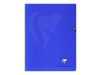 Clairefontaine Mimesys - Cahier polypro 24 x 32 cm - 96 pages - grands carreaux (Seyes) - bleu marine
