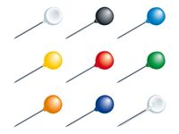 Exacompta - 50 Épingles sphériques  - couleurs assorties