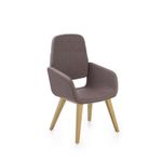 Chaise AITA - dossier haut - piètement bois - tissu gris