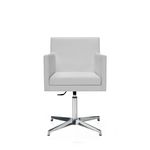 Chaise BROOKLYN - accoudoirs intégrés - base aluminium - Gris