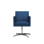 Chaise BROOKLYN - accoudoirs intégrés - base aluminium - Bleu