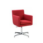 Chaise BROOKLYN - accoudoirs intégrés - base aluminium - Rouge