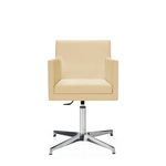 Chaise BROOKLYN - accoudoirs intégrés - base aluminium - Ivoire