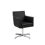 Chaise BROOKLYN - accoudoirs intégrés - base aluminium - Anthracite