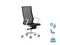 Fauteuil de bureau X-LIGHT - accoudoirs fixes - dossier haut - noir base blanche