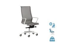 Fauteuil de bureau X-LIGHT - accoudoirs fixes - dossier haut - gris base blanche