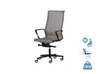 Fauteuil de bureau X-LIGHT - accoudoirs fixes - dossier haut - gris base noire