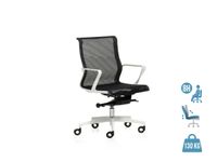 Fauteuil de bureau X-LIGHT - accoudoirs fixes - dossier bas - noir base blanche