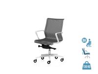 Fauteuil de bureau X-LIGHT - accoudoirs fixes - dossier bas - gris base blanche