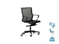 Fauteuil de bureau X-LIGHT - accoudoirs fixes - dossier bas - noir base noire