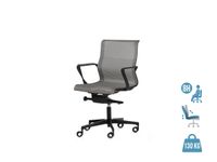 Fauteuil de bureau X-LIGHT - accoudoirs fixes - dossier bas - gris base noire