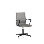 Chaise X-LIGHT - dossier bas - avec accoudoirs - gris et pieds aluminium noirs