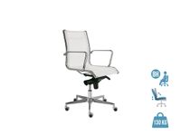 Fauteuil de bureau ACER+ - dossier bas - accoudoirs fixes - blanc
