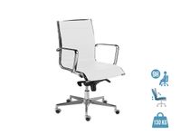 Fauteuil de bureau ACER+2 - dossier bas - accoudoirs fixes - blanc