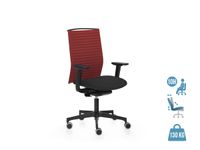 Fauteuil de bureau ergonomique ATIKA - accoudoirs en option - appui-tête non inclus - noir et rouge