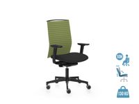 Fauteuil de bureau ergonomique ATIKA - accoudoirs en option - appui-tête non inclus - noir et vert
