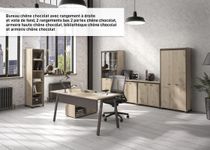 Bureau manager MAMBO avec retour gauche - 160 cm - Chêne/chocolat