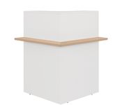 Banque d'accueil en angle à 90° FOCUS - L74/85 x H74/108 x P74/85 - Hêtre