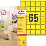 Avery - 1625 Étiquettes amovibles jaune fluo - 38,1 x 21,2 mm - Impression laser - réf L7651Y-25