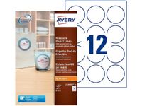 Avery - 240 Étiquettes amovibles rondes blanches - diamètre 60 mm - réf L7104REV-20