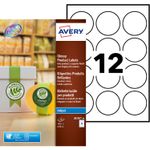 Avery - 120 Étiquettes adhésives rondes blanches - diamètre 60 mm - réf J8105-10