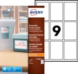 Avery - 20 Étiquettes amovibles blanches - 62 x 89 mm