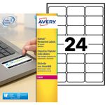 Avery - 480 Étiquettes indécollables blanches - 33,9 x 63,5 mm - Impression laser - réf L6146-20