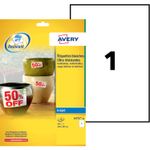 Avery - 10 Étiquettes ultra résistantes blanches - A4 - Impression jet d'encre - réf J4775-10