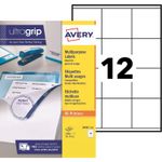 Avery - 1200 Étiquettes multi-usages blanches - 70 x 70 mm - réf 3476-100